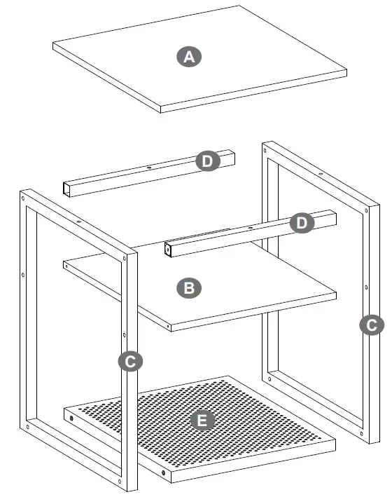 O DADDY OD500-ST Industrial Side Table 3