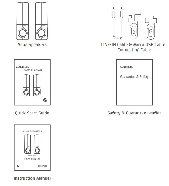 Goodmans 363251 Aqua Bluetooth Water Speakers - IN THE BOX