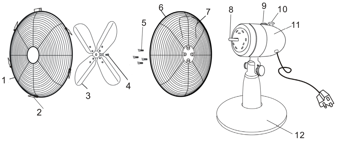HTW TAF1235GN Table Fan - fig