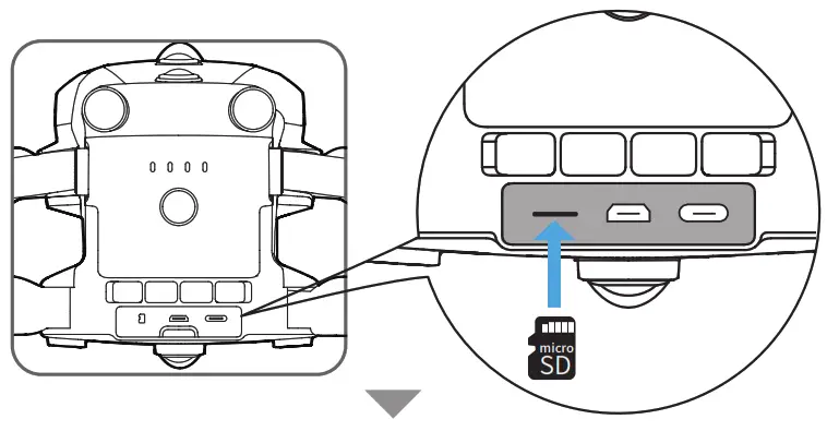 AUTEL EVO Max 4T Drone - Insert the micro SD card