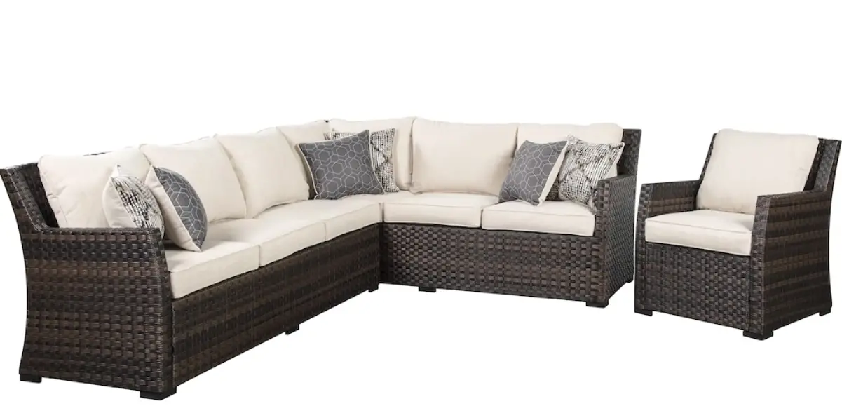 ASHLEY P455-822 Easy Isle Nuvella Outdoor 3 Piece Sectional Set