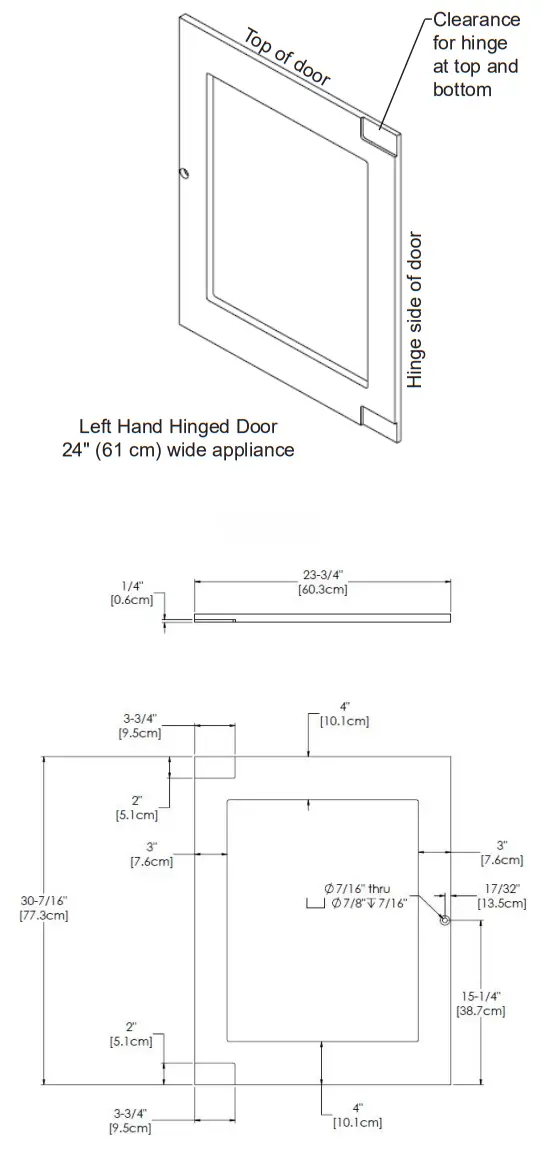 MARVEL MPRF424-IS31A Built-In Compact Freezer Refrigerator - Left Hand Hinged Door