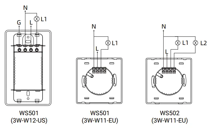Milesight WS50 Series Smart Wall Switch-Wirings