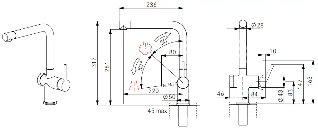 FRANKE Active Twist Kitchen Faucet - ACTIVE TWIST