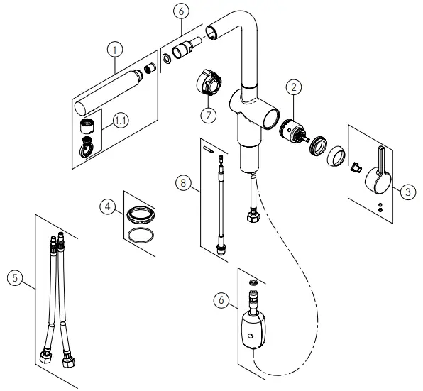 FRANKE Active Twist Kitchen Faucet - shape 2 jets ACTIVE TWIST