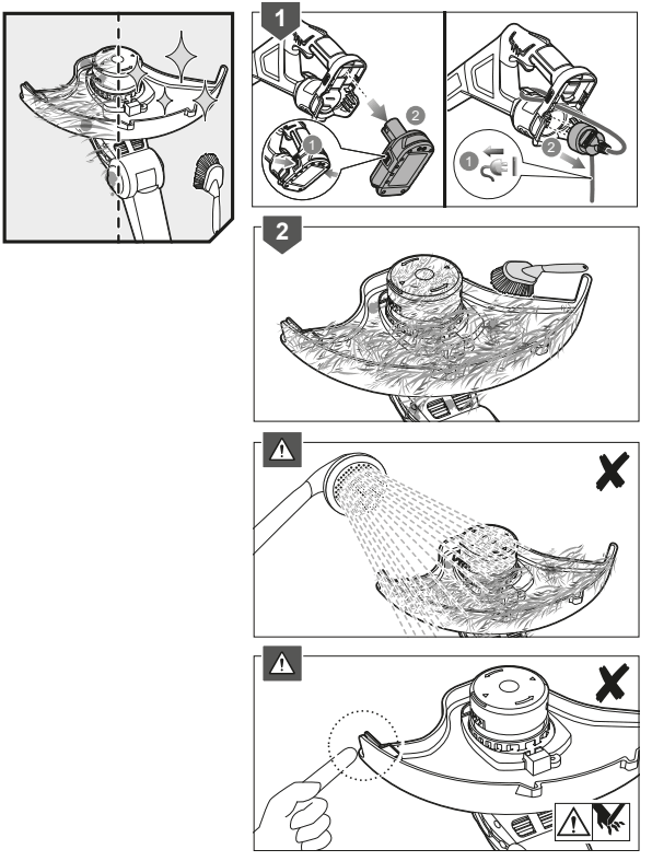 RYOBI RLT1831H20 ONE Plus 18v Cordless Hybrid Grass Trimmer - fig 14