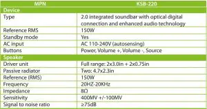 FIG 8 Technical specification
