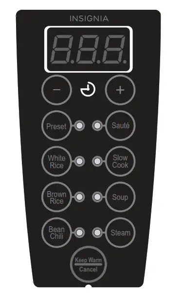INSIGNIA NS-PC6SS7 6 Quart Pressure Cooker - Control panel