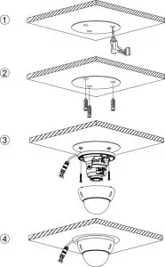dahua N25BL5Z Vari-Focal Dome Network --Cable going