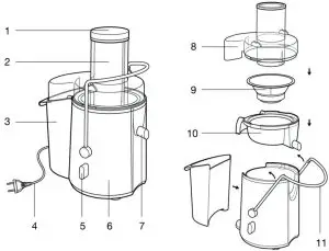 ADLER AD 4123 800W Juicer - operation