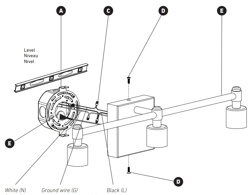 artika VAN3 CGHD2BG Champagne Globe LED Vanity Light - fig 3