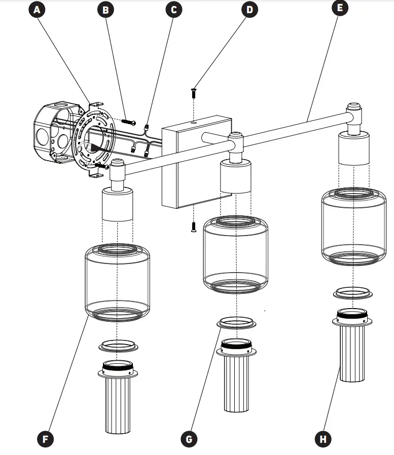artika VAN3 CGHD2BG Champagne Globe LED Vanity Light - fig 5