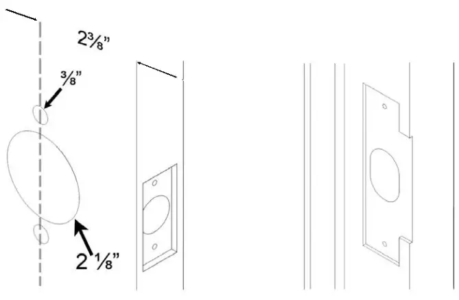 TownSteel e-Elite 3000 TS Smart Cylindrical Lock- Door Preparation