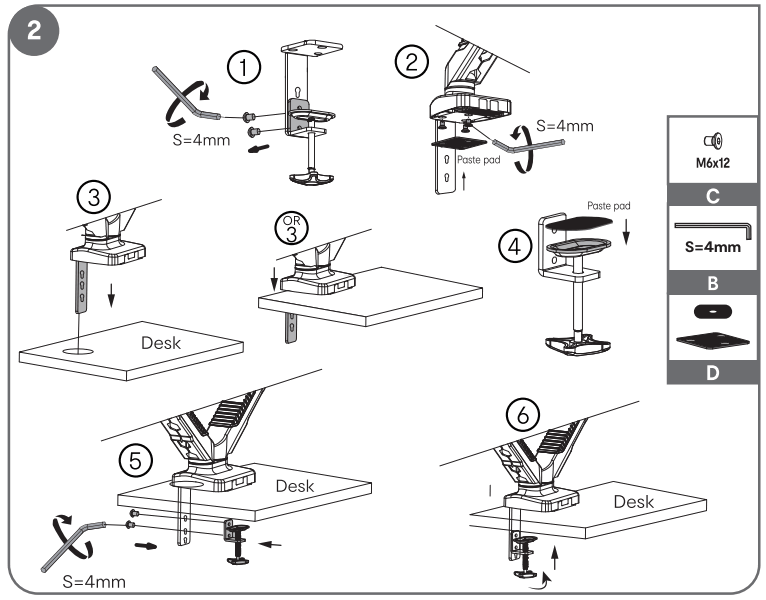 anko 43108138 Dual Gas Lift Monitor Arms - Installations 3