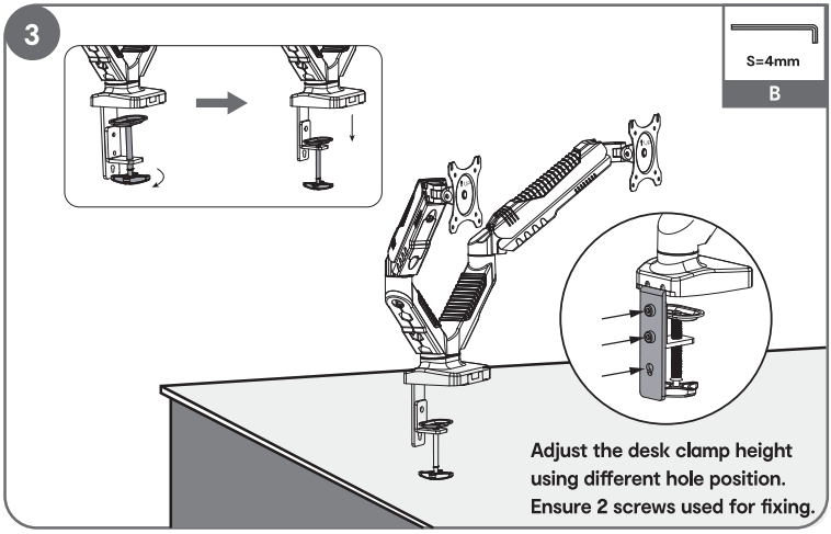 anko 43108138 Dual Gas Lift Monitor Arms - fig 3