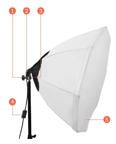 Raya OCSB-70 Octagonal Collapsible Softbox for Use with LED Bulbs 1