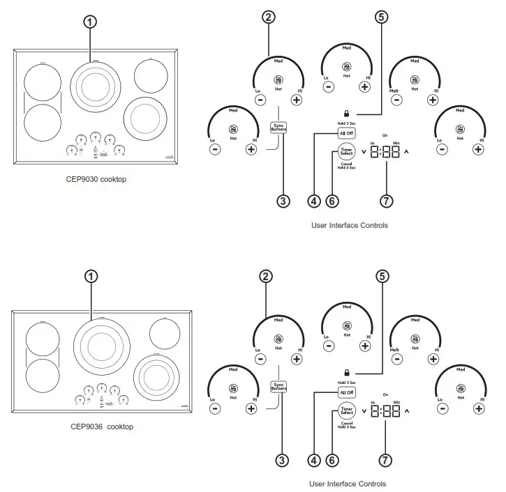 CAFE CEP9030 30 Inch Electric Radiant Cooktop - Cooktop Features