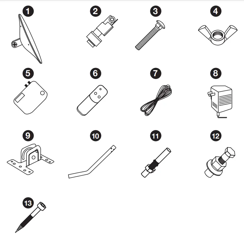 CORE INNOVATIONS ANT100TCR 100 Mile Range Outdoor Attic Amplified TV Antenna-Parts