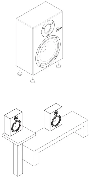 LYNGDORF MH 3 Gloss Black Audiophile Satellite Speaker - Rubber feet