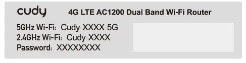 cudy LT500 4G LTE AC1200 Dual Band Wi Fi Router - icon