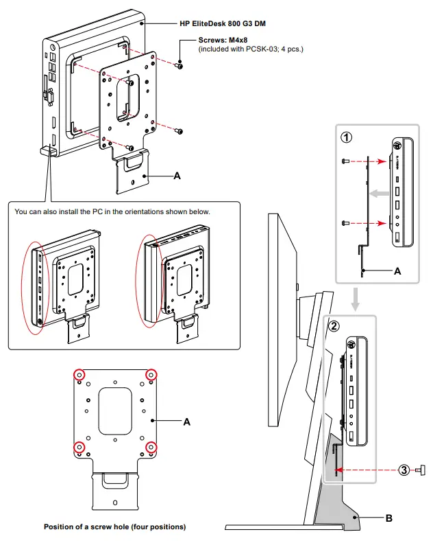 EIZO PCSK 03 Stand Bracket - HP EliteDesk800 G3 DM