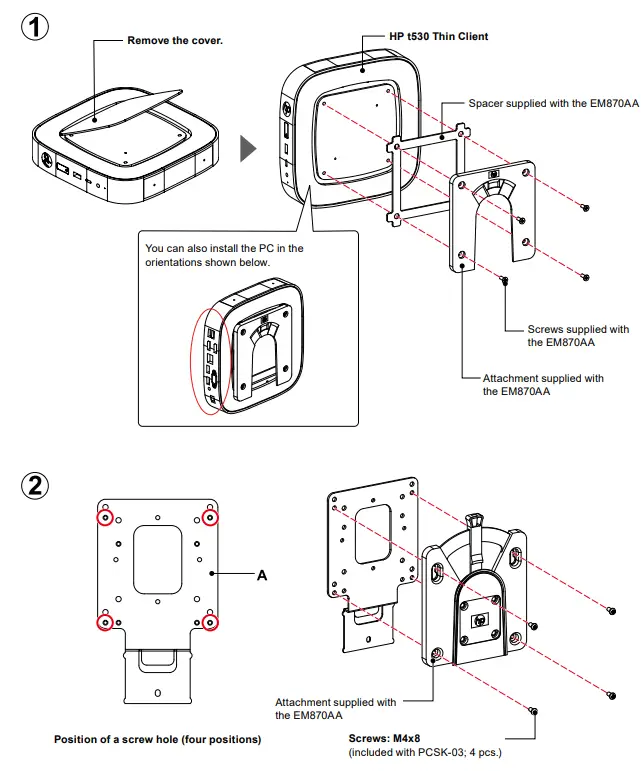 EIZO PCSK 03 Stand Bracket - HP t530 Thin Client