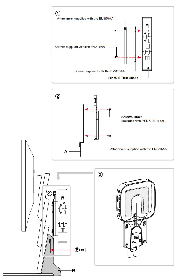 EIZO PCSK 03 Stand Bracket - HP t530 Thin Client2