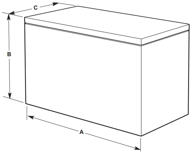 AMANA AQC0902LW Chest Freezer - PRODUCT DIMENSIONS