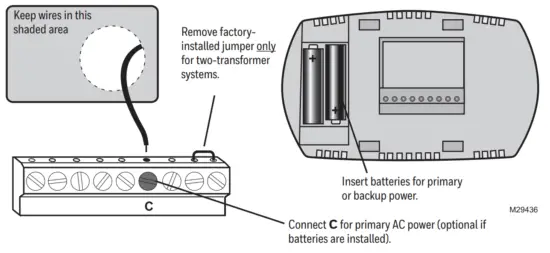 resideo TH6000 Series FocusPRO Programmable Thermostat - Power