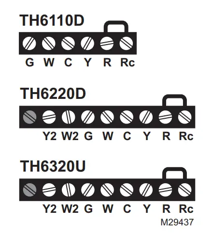 resideo TH6000 Series FocusPRO Programmable Thermostat - Wiring1