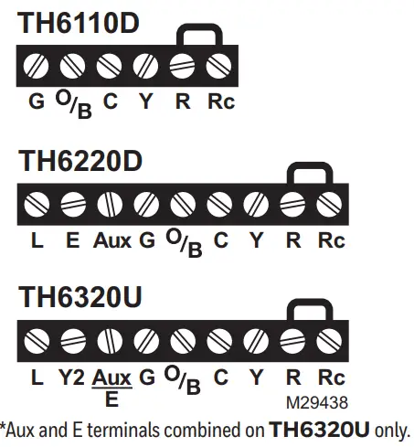 resideo TH6000 Series FocusPRO Programmable Thermostat - Wiring2