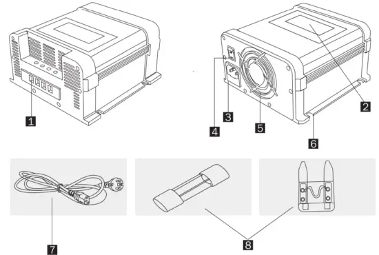 purpleline IMP009 Imperium 50A AC DC Smart Battery Charger - Identification List