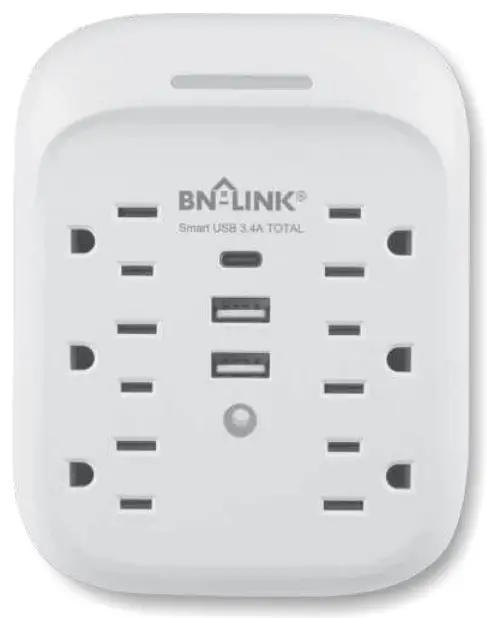 BN-LINK U168 Surge Protector with 6 Outlets 3 USB Charging Ports