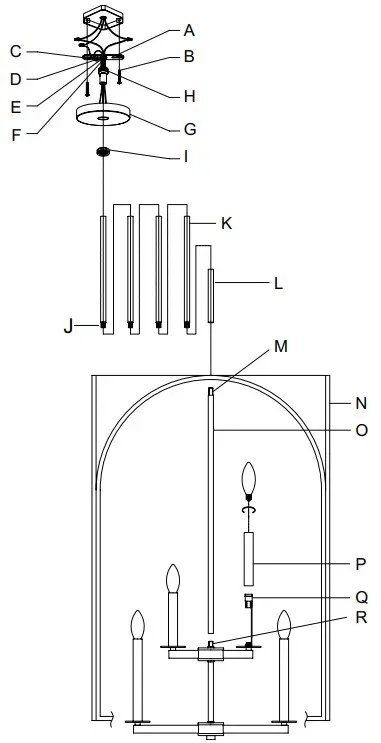 Hunter 19735 8 Light Pendant - Fig