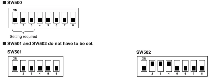 Dip switch settings