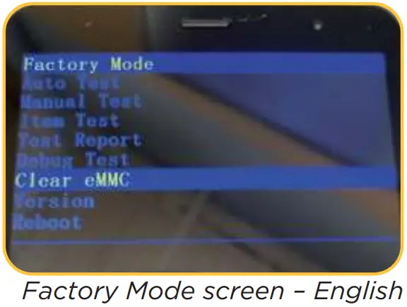 StandUp WIRELESS SUW 014 Smartphone - Factory Mode screen English 2