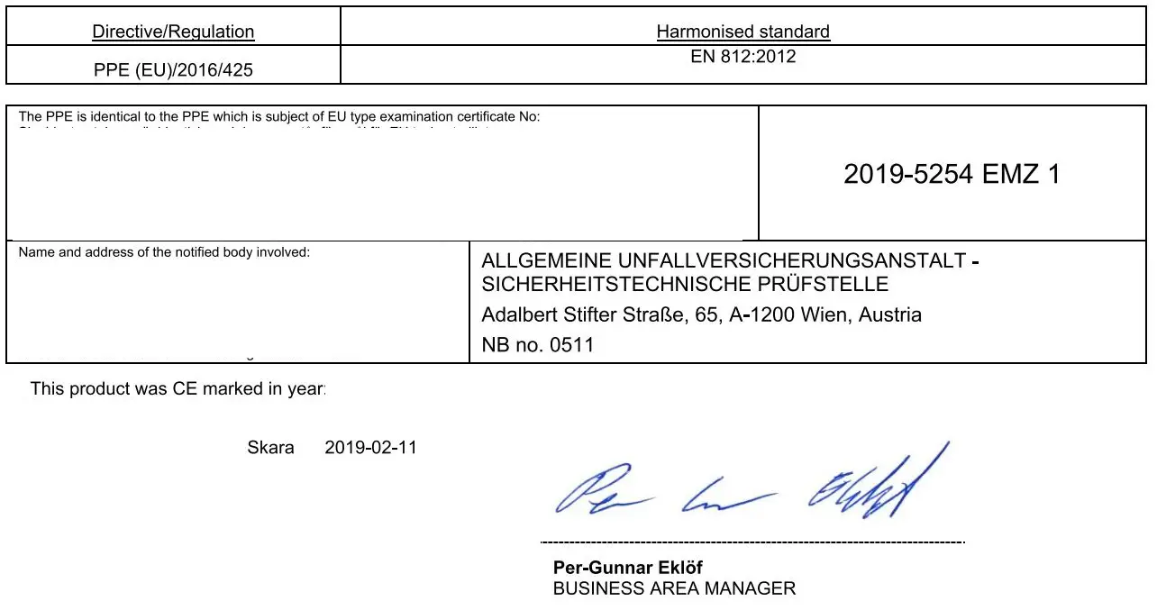BLUEWEAR 007812 Protective Cap with a Visor Instruction Manual - Signature
