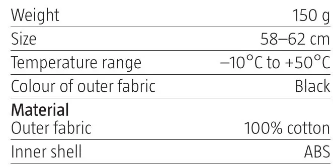 BLUEWEAR 007812 Protective Cap with a Visor Instruction Manual - Technical Data