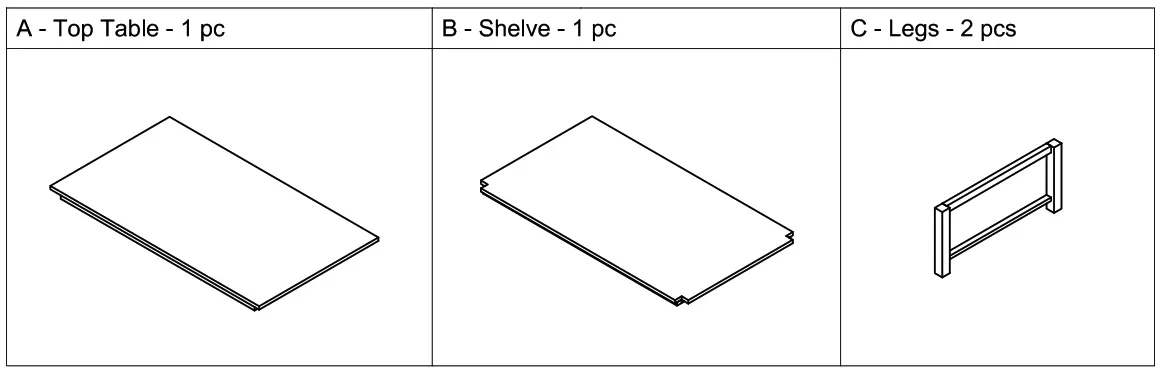 KARPENTER COFFEE TABL -Parts