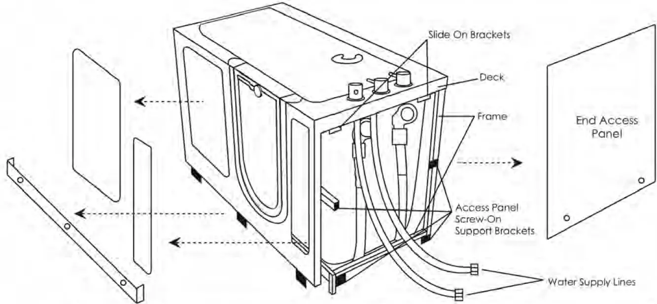 ELLA Outward Swing Walk-In Bathtub U-shape and L- 17