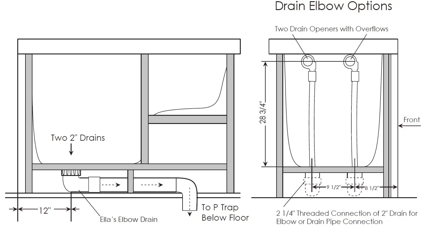 ELLA Outward Swing Walk-In Bathtub U-shape and L- 22