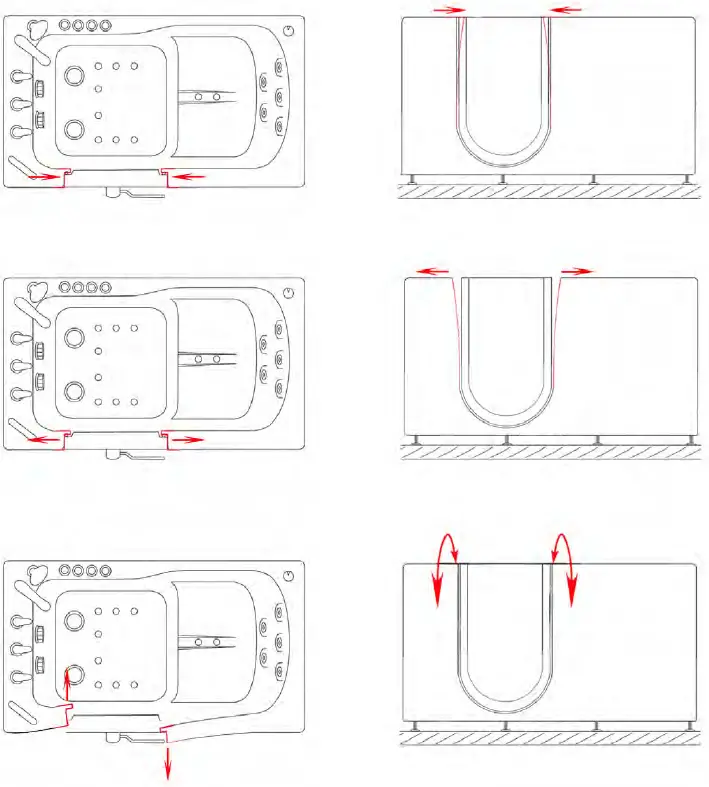 ELLA Outward Swing Walk-In Bathtub U-shape and L- 32
