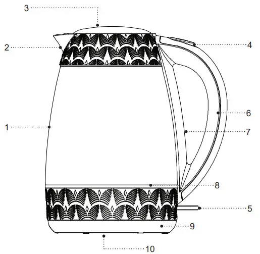 BRAYER BR1024 Electric Kettle - DESCRIPTION