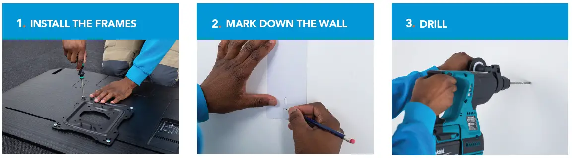 blue built BBRWM3243 Monitor TV Steun-3