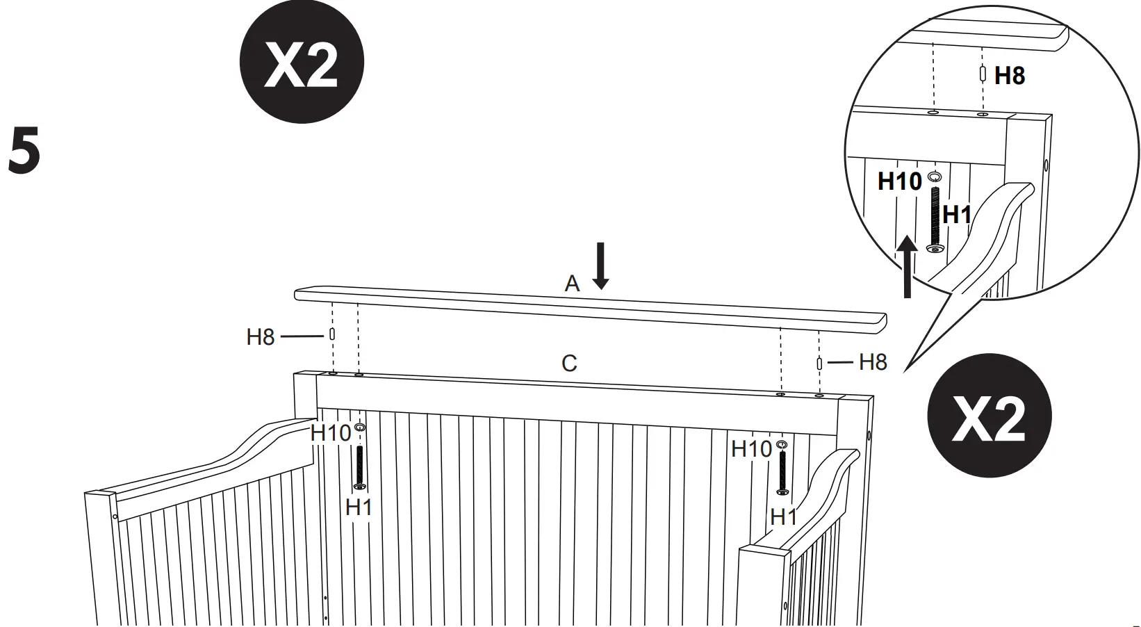 DaVinci M1921 Piedmont 4-In-1 Convertible Crib Assembly Instructions illustrations