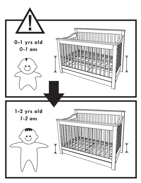 DaVinci M1921 Piedmont 4-In-1 Convertible Crib Assembly Instructions illustrations