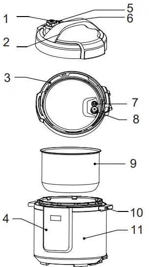 Midea MY-CS6037P Electric Pressure Cooker-fig7