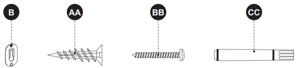 allen roth 1789MR-22-201 22-in W x 30-in H Slate Blue Rectangular Framed Bathroom Vanity Mirror - PARTS LIST