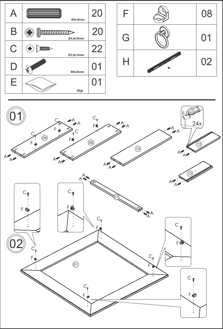Inter Link SAS PROVENCE 1 Low Coffee Table - fig 3