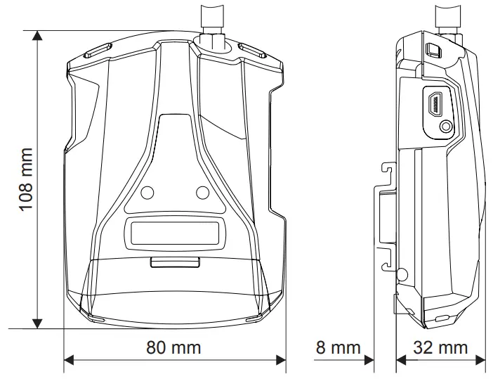 SENECA MYALARM2 Rev4 Remote Control GSM GPRS Advanced Device - CASE DIMENSIONS